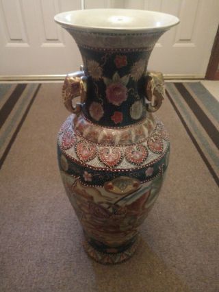 Vintage Porcelain Chinese Oriental Vase Birds & Floral Design Hand Painted Asian
