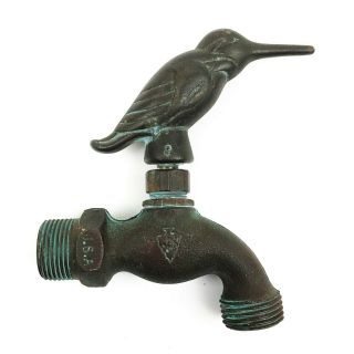 Vintage Abp All Brass Humming Bird Handle Garden Spigot Faucet Patina