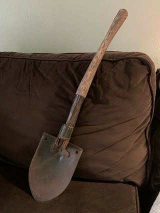 Vintage Us Army Folding Trench Shovel Ames 1968 Military Issue Vietnam