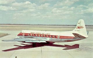 Airline Airplane Postcard T.  C.  A.  Viscount At Windsor Airport Ontario Canada
