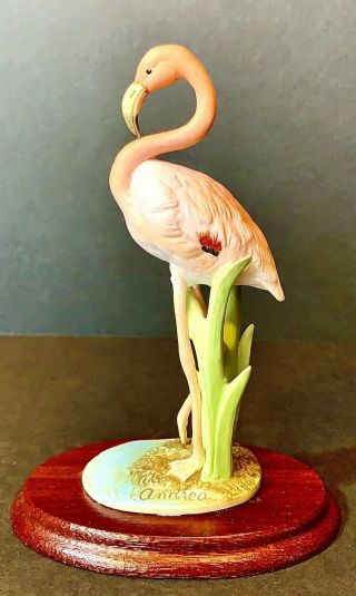 Vintage 6 " Porcelain Flamingo Andrea By Sadek Made In Japan 7347 From 1985