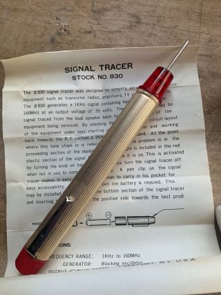 Vintage Vecor Signal Tracer For Electronics Stock No.  830 W/box