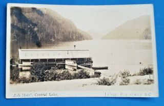 Ca1922 Vintage Rppc Postcard Port Alberni,  Central Lake,  Canada Bc Ark Hotel