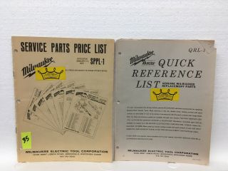 Vintage Milwaukee Heavy - Duty Tools Service Parts Price List & Replace Parts List