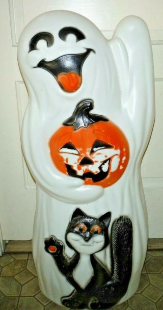 Vintage 34 " Empire Halloween Blow Mold Ghost With Jol & Cat Blowmold
