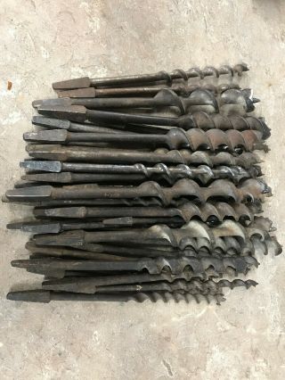 37 Vintage Auger Woodworking Wood Drill Bits 4 - 16