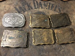 Jack Daniels Vintage Square Belt Buckle Collectors Set Of Six