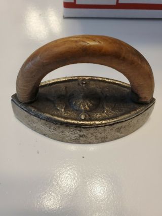 Vintage Small Iron.  Wooden Handle