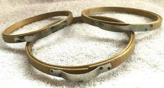 3 Vintage Princess Wood Embroidery Hoops No Felt 1 - 6 Inch & 2 - 5 Inch -