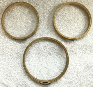 3 Vintage Princess Wood Embroidery Hoops No Felt 1 - 6 Inch & 2 - 5 Inch - 2