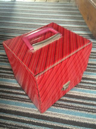 7 " Inch Vinyl Storage Vintage Carry Case 1 Of 8 Available Red Retro Record