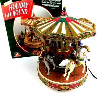 Vintage Mr Christmas Holiday Carousel Merry Go Round 1996 50 Songs Musical G29