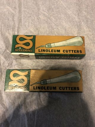 2 Vintage Speedball Linoleum Cutters
