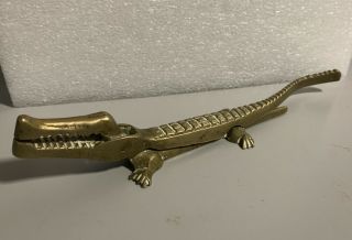 Alligator Crocodile Brass Bronze Hand Held Nut Cracker Vintage Ancient Chinese