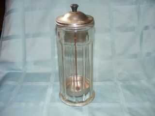 Vintage Glass Straw Holder Dispenser; Vintage Soda Fountain Glass Straw Holder
