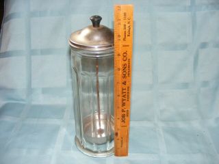 Vintage Glass Straw Holder Dispenser; Vintage Soda Fountain Glass Straw Holder 2