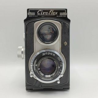 Vintage Ciro - Flex Rapax Model E TLR Twin Lens Camera - F3.  5 85mm Lens Wollensak 3