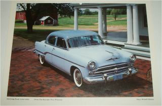 1954 Dodge Royal 4 Dr Sedan Car Print (tutone Blue)