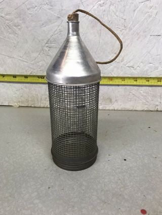 Vintage Fishing Wire Cricket Tube / Cage With Cork Stopper