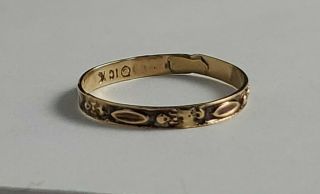 Vintage 10 Carat Gold Baby Ring Size 1.  25