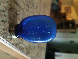 Vintage " Peptenzyme " Reed & Carnrick,  N.  J.  Blue Bottle W/ Cap
