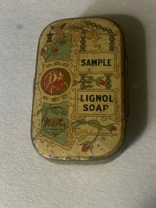 Vintage Lignol Soap Tin Sample Size Quack Medicine Claims The Girard Co.