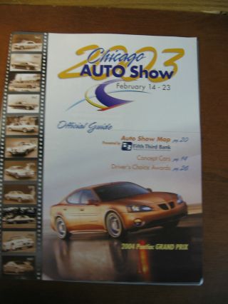 2003 Chicago Auto Show Program Mccormick Place Chevy Ford Chrysler