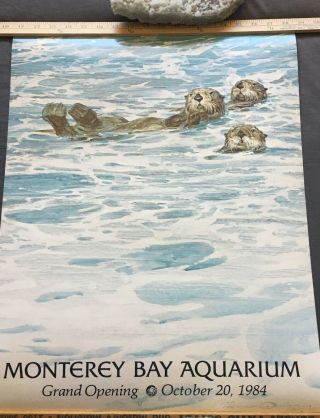 Vintage Monterey Bay Aquarium Poster / 1984 / Grand Opening / / 24 X 18 /