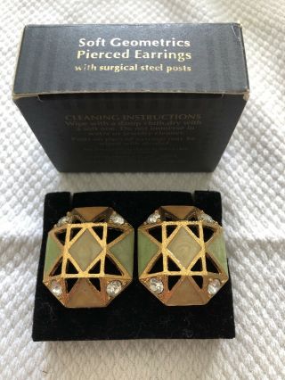 Vintage 1992 Avon Soft Geometrics Pierced Earrings