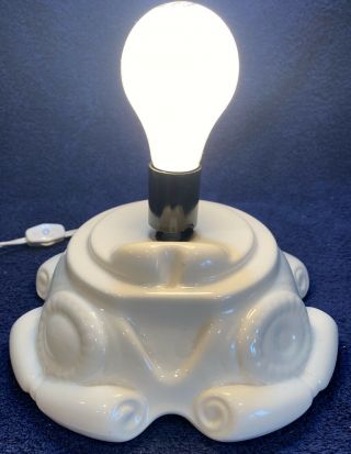 Vintage Atlantic Mold Ceramic Christmas Tree Light Replacement Base Only White