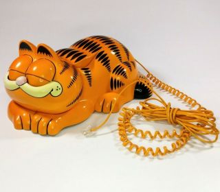 Garfield Phone Vintage Tyco Model 1207 With Open & Close Eyes 1986