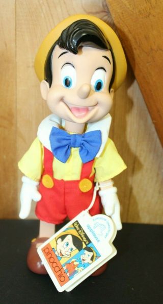 Walt Disney Pinocchio Jointed Applause Doll - Vintage With Tag 9 1/2 "