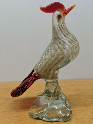 Vintage 9.  5 " Murano Glass Italy Venetian Chicken Bird Pheasant Dove Peacock
