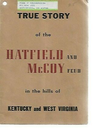 G - Vintage 1944 True Story Of The Hatfield And Mccoy Feud In The Hills Of Ky Wv