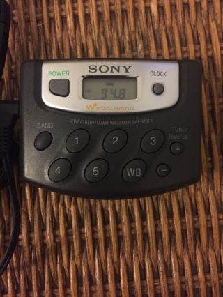 Vintage Sony Walkman SRF - M37V AM/FM Weather TV w/ Belt Clip and 2