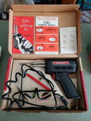 Weller Soldering Gun,  Dual Heat Model 8200k 1961vintage W/tools & Inserts