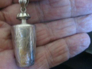 925 Sterling Silver - Vintage Tear Drop Perfume Bottle Pendant (opens) W.  Design