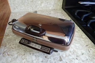 Vintage General Electric Waffle Iron & Grill Model 14g44t Removable Grids