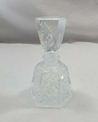 Vintage Elegant Clear Glass Perfume Bottle With Stopper