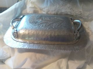 Vintage Continental Marked Hand Wrought 572 Serving Tray With Lid