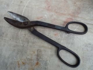 Vintage Wiss 9 Cb Tin Snips 12.  5 " Sheet Metal Cutting Tool Curved Tip Blade