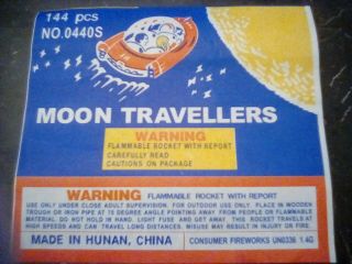 Vintage Firecracker Label Moon Travellers Bottle Rocket Label See Pix Label Only