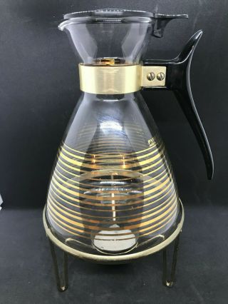 Vintage Coffee Pyrex 8 Cup Carafe With Candle Warmer