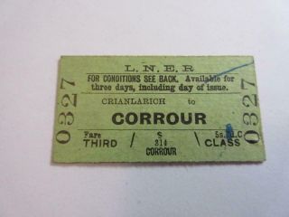 1956 Lner (scotland) Railway Ticket - Crianlarich To Corrour,  3rd Class Single
