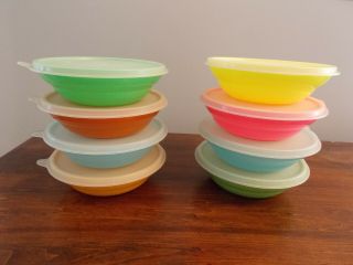 8 Vintage Tupperware Cereal Bowls with Seals 155 2