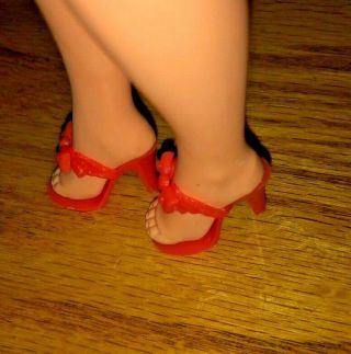 Vintage Ideal Tammy’s Tammy Mom Mother Doll Shoes RED Heels Sandals 2