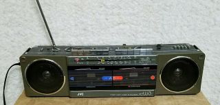 Vintage Jvc Stereo Double Cassette Tape Recorder Rc - W3jw Portable Radio Boombox