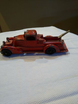 Vintage Hubley Kiddie Toy.  Diecast Firetruck.  7 1/2 Inches Long.  Has All Wheels.