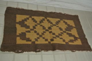 Vtg.  Indian Wool Small Rug 29 " X 16 " Native American Handmade Place Sitting Mat