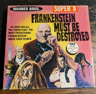 Vintage 1970 Frankenstein Must Be Destroyed 8mm Movie Horror Halloween